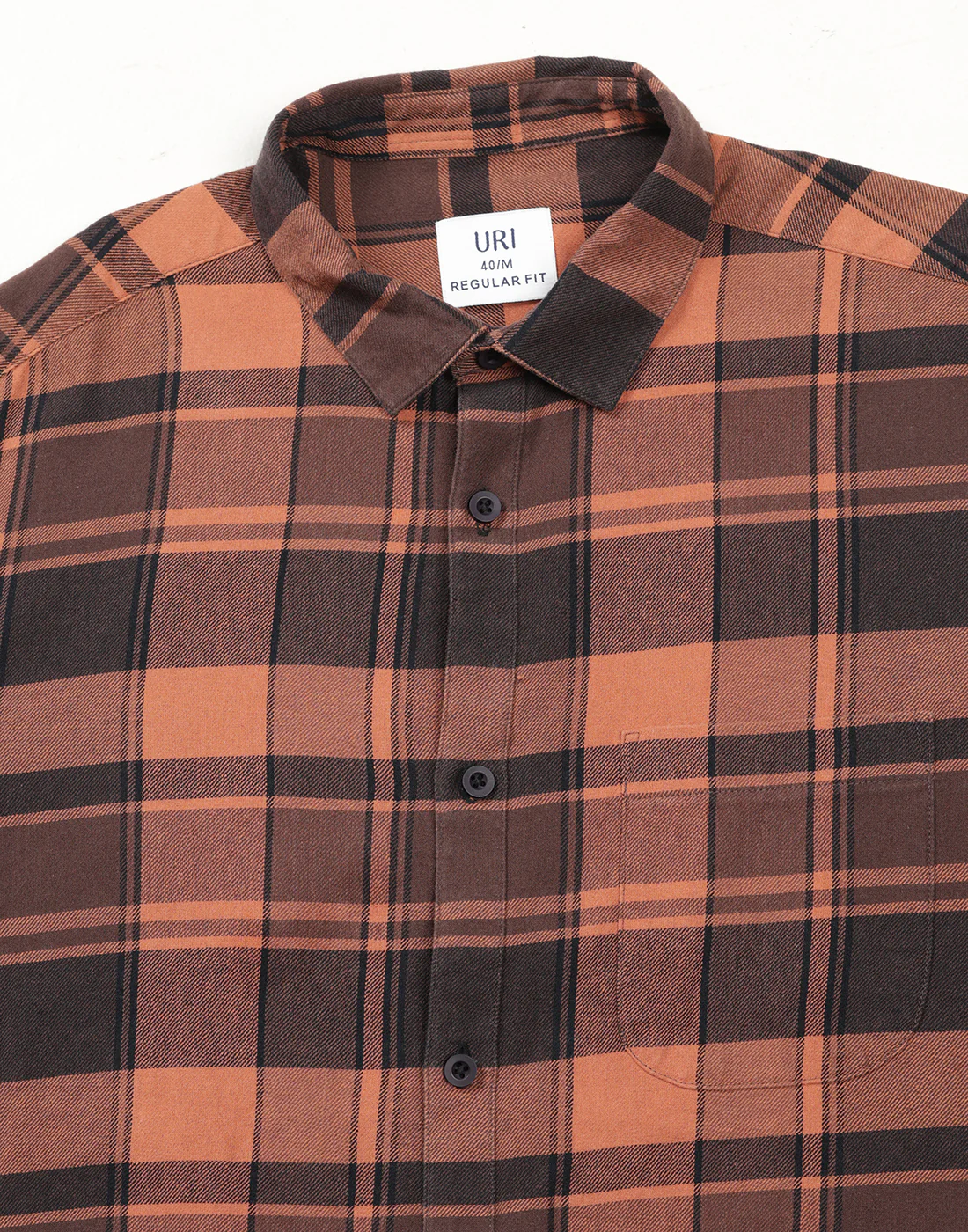 Uri Orange Checked Regular Fit Flannel Cotton Casual Shirt - Image 4