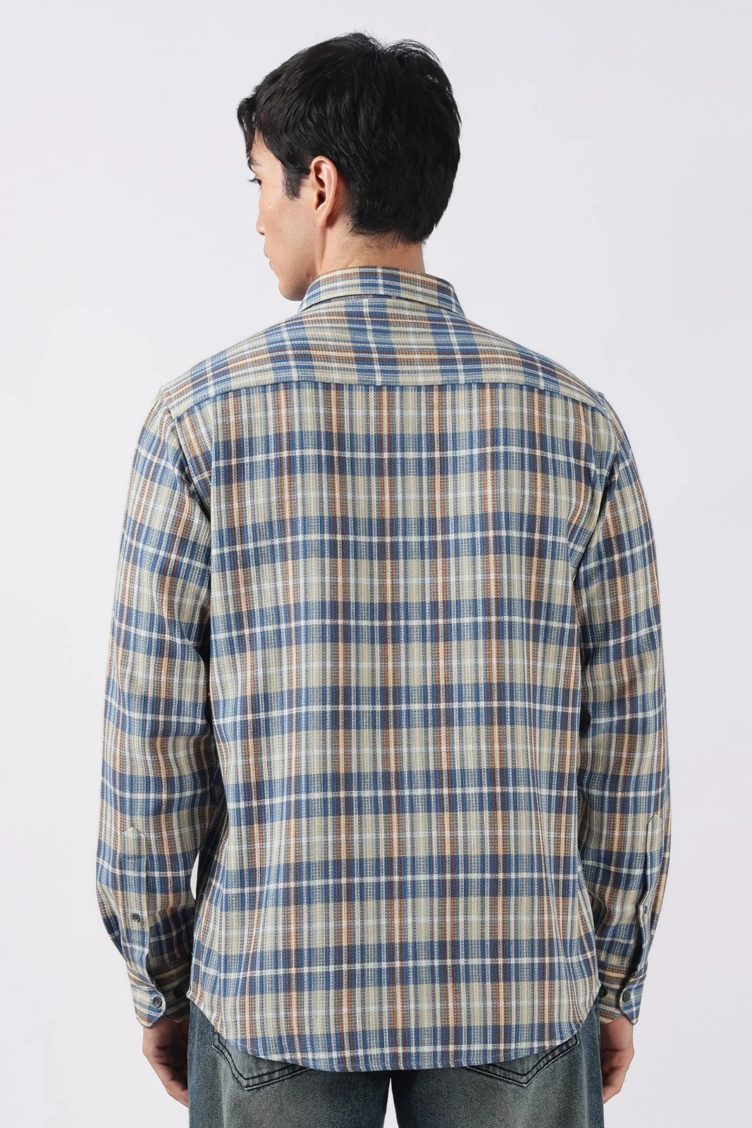 Multicolor Plaid Waffle Casual Shirt - Image 4