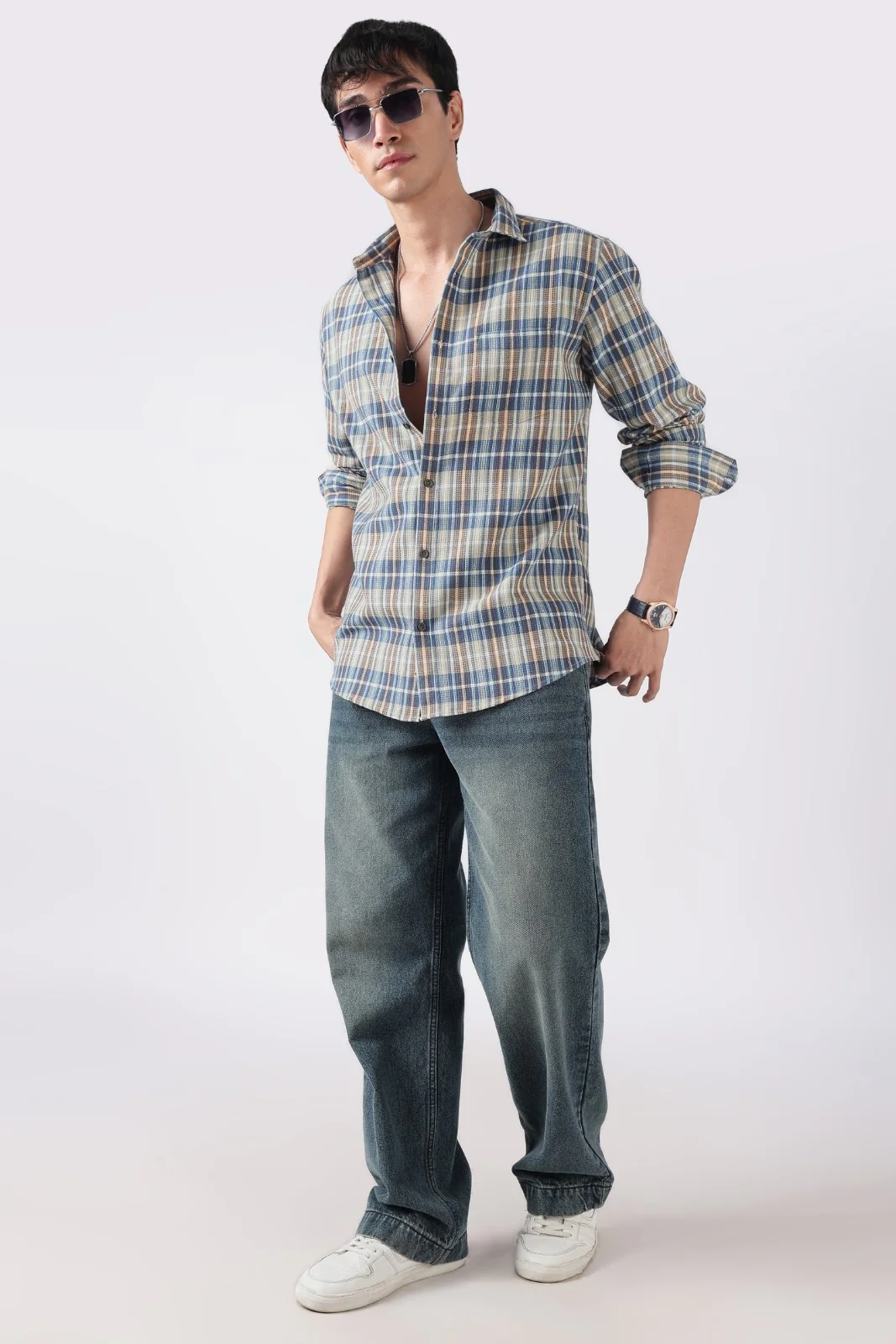 Multicolor Plaid Waffle Casual Shirt - Image 6