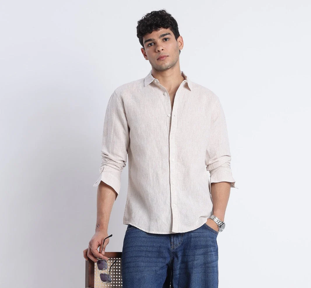Natural Beige Linen Shirt