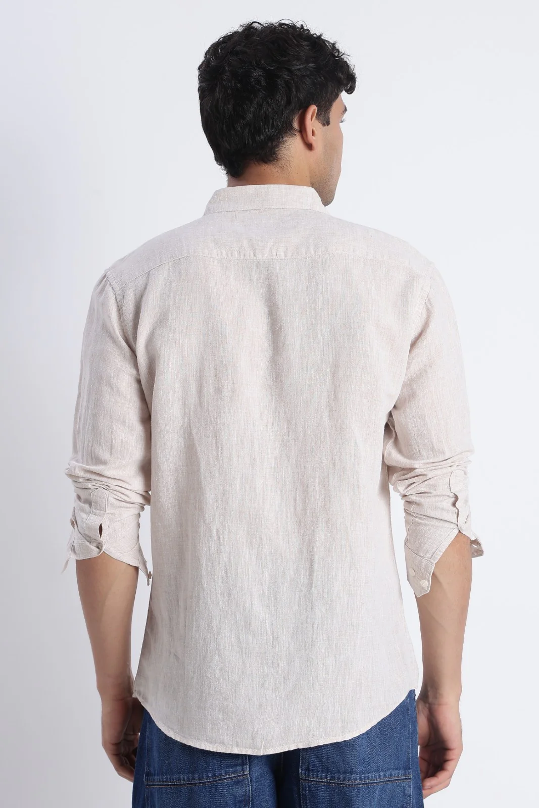 Natural Beige Linen Shirt - Image 5
