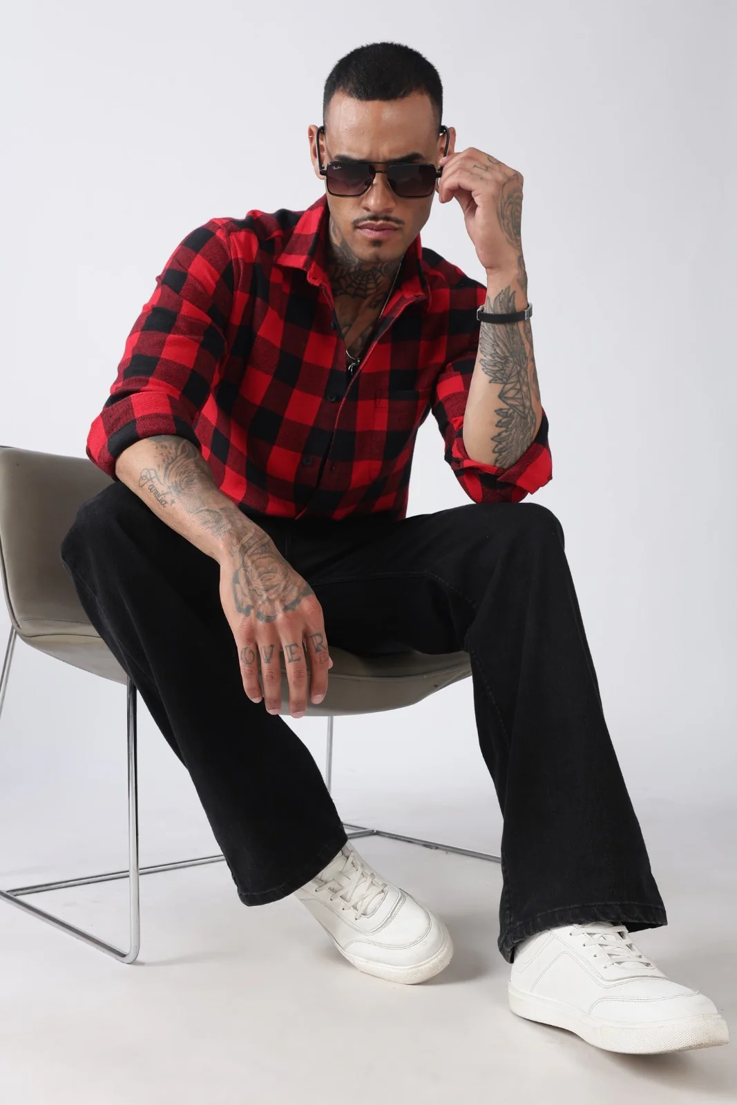 Red & Black Buffalo Check Casual Shirt - Image 8
