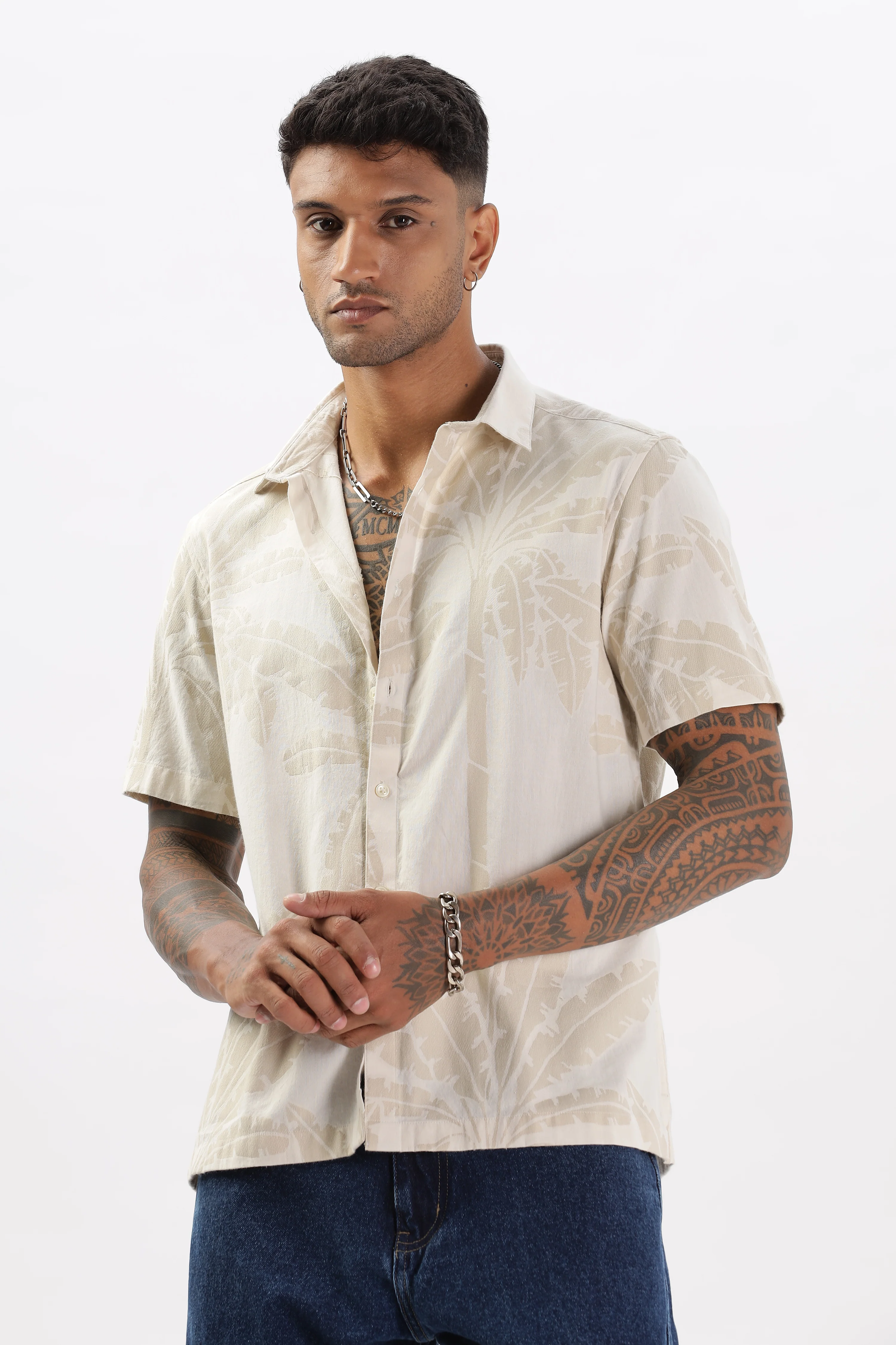 Uri Cream Floral Print Boxy Shirt - Image 6