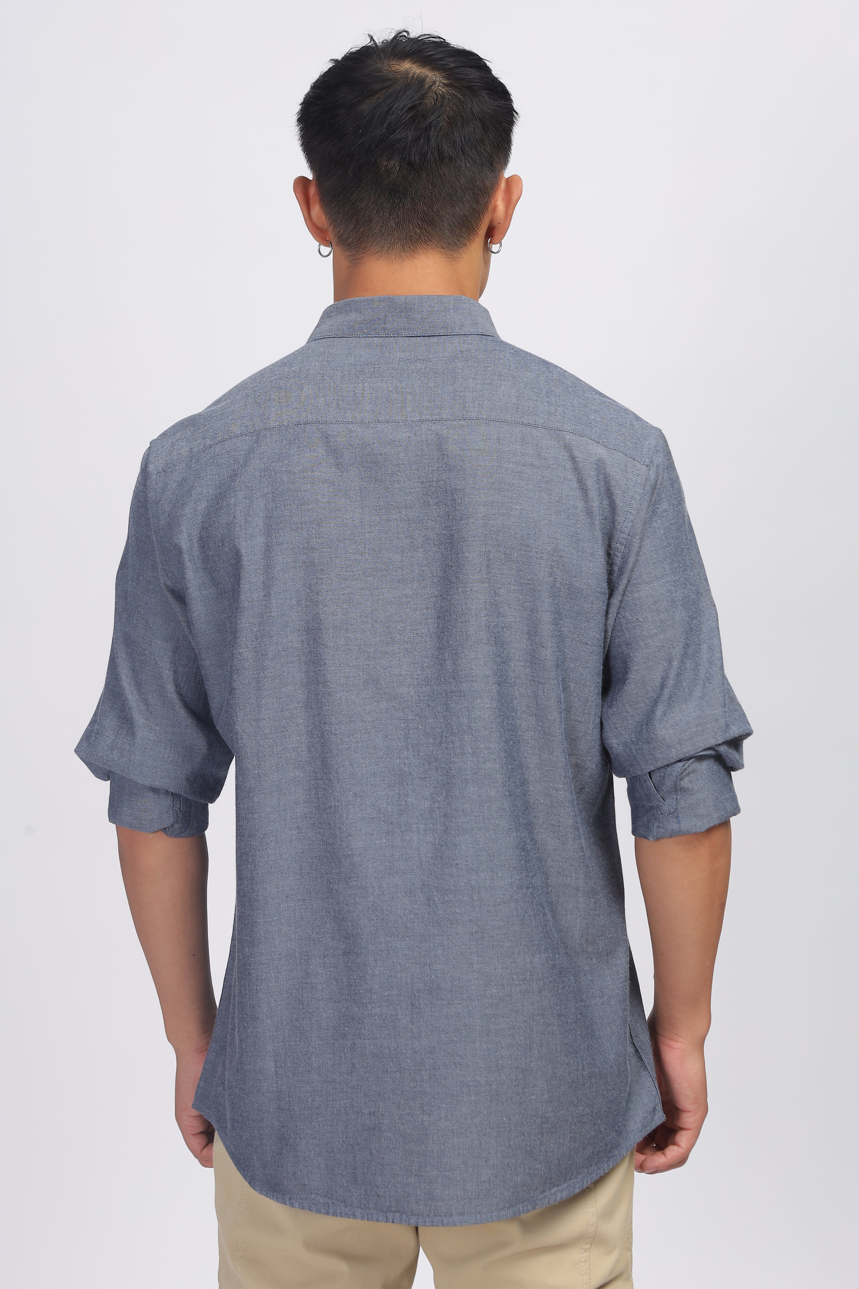 Uri Dark Grey Spread Collar Shirt - Image 4