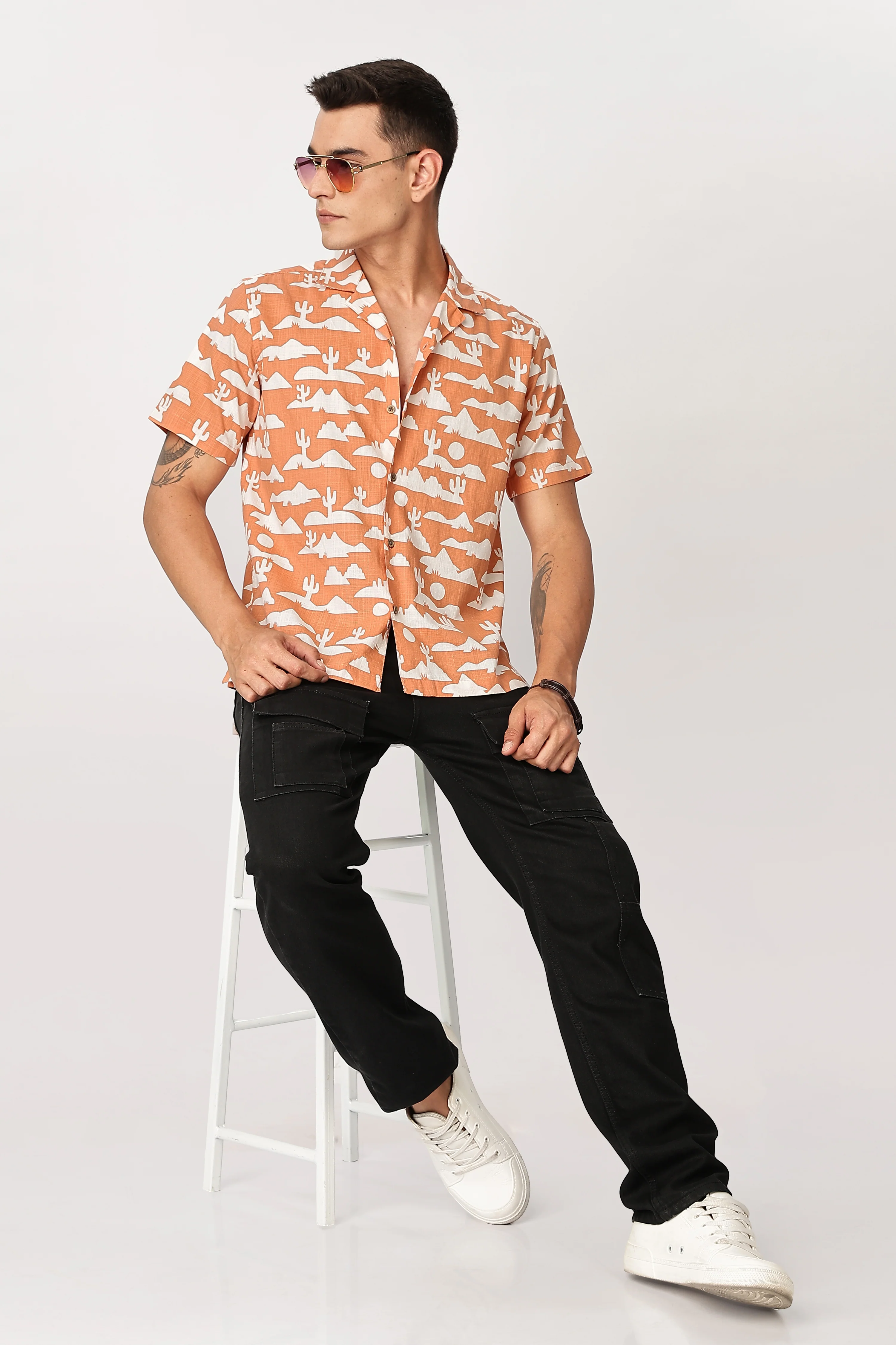 Uri Desertscape Cuban Collar Shirt - Image 6
