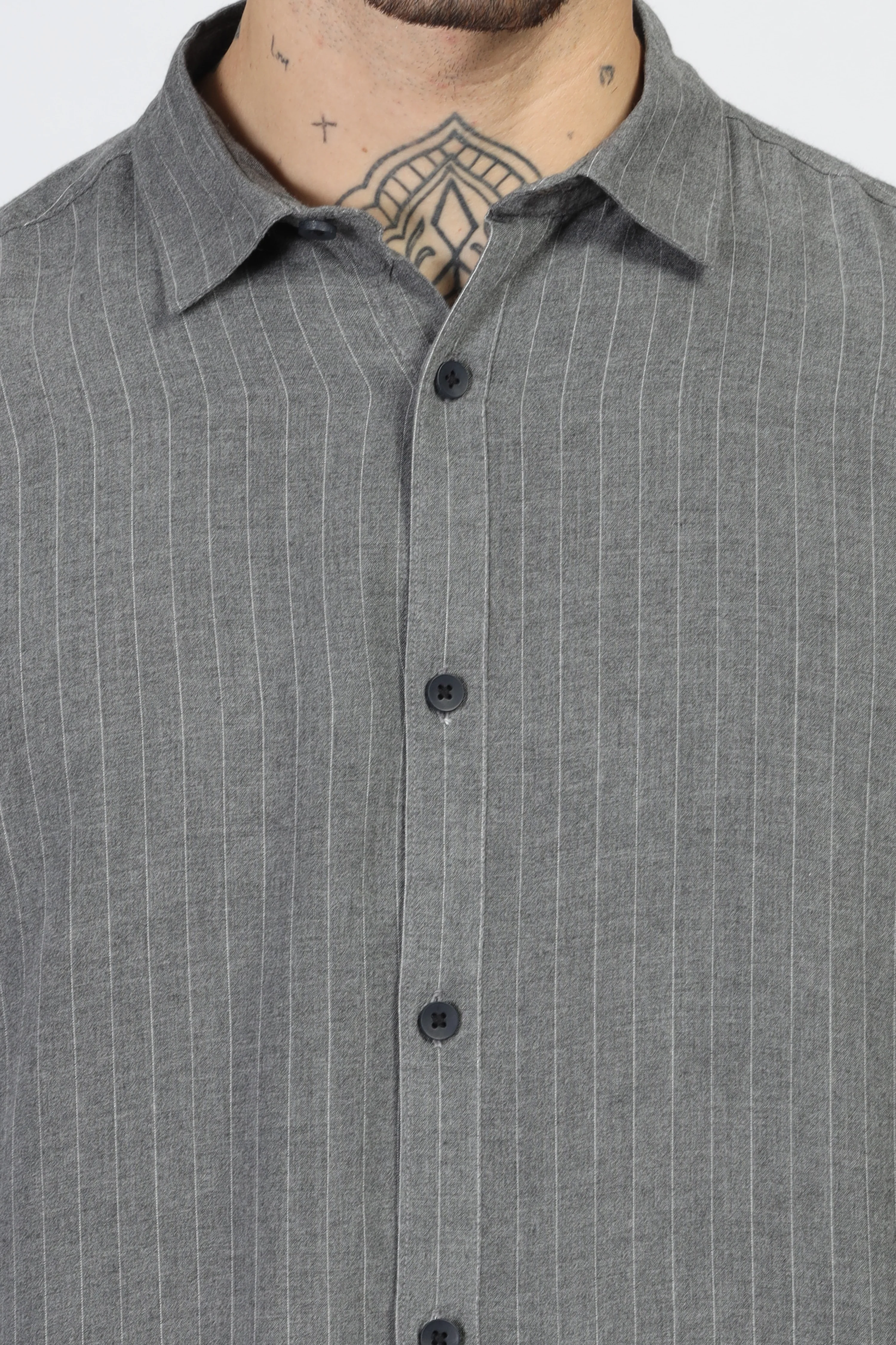 Uri Grey Stripe Full Sleeve Shirt - Image 7