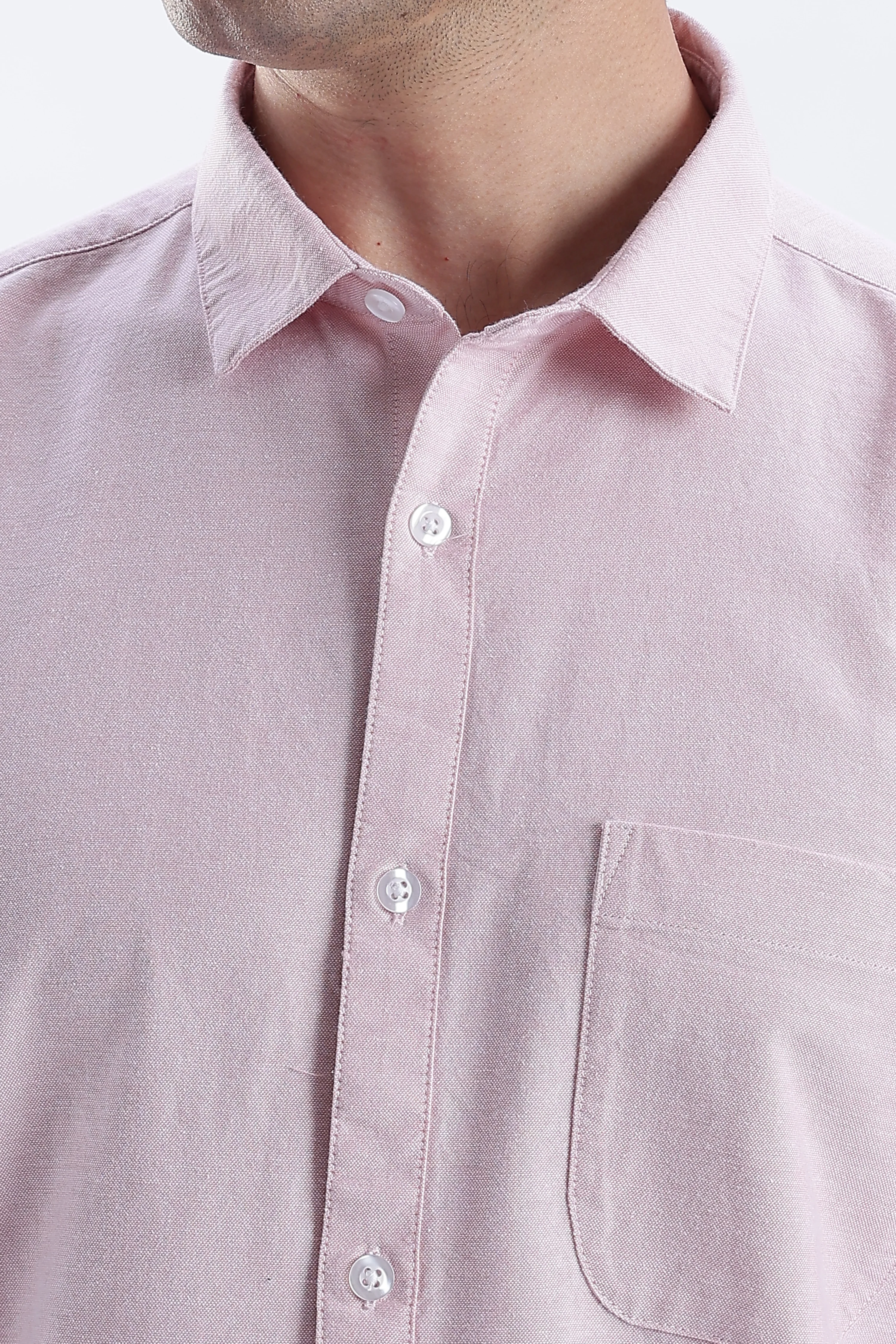 Uri Mauve Spread Collar Oxford Shirt - Image 5