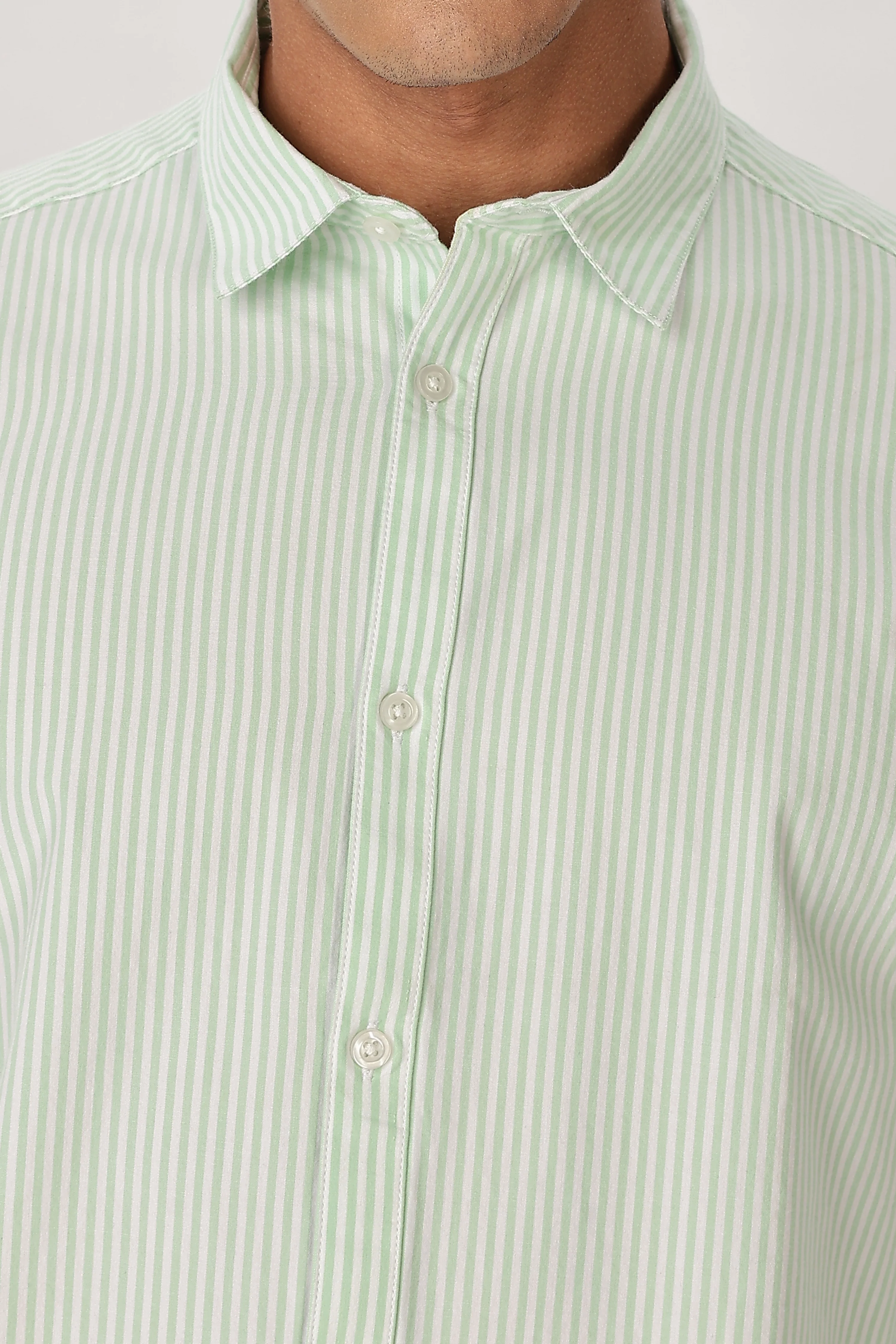 Uri Mint Pinstripe Cotton Shirt - Image 6