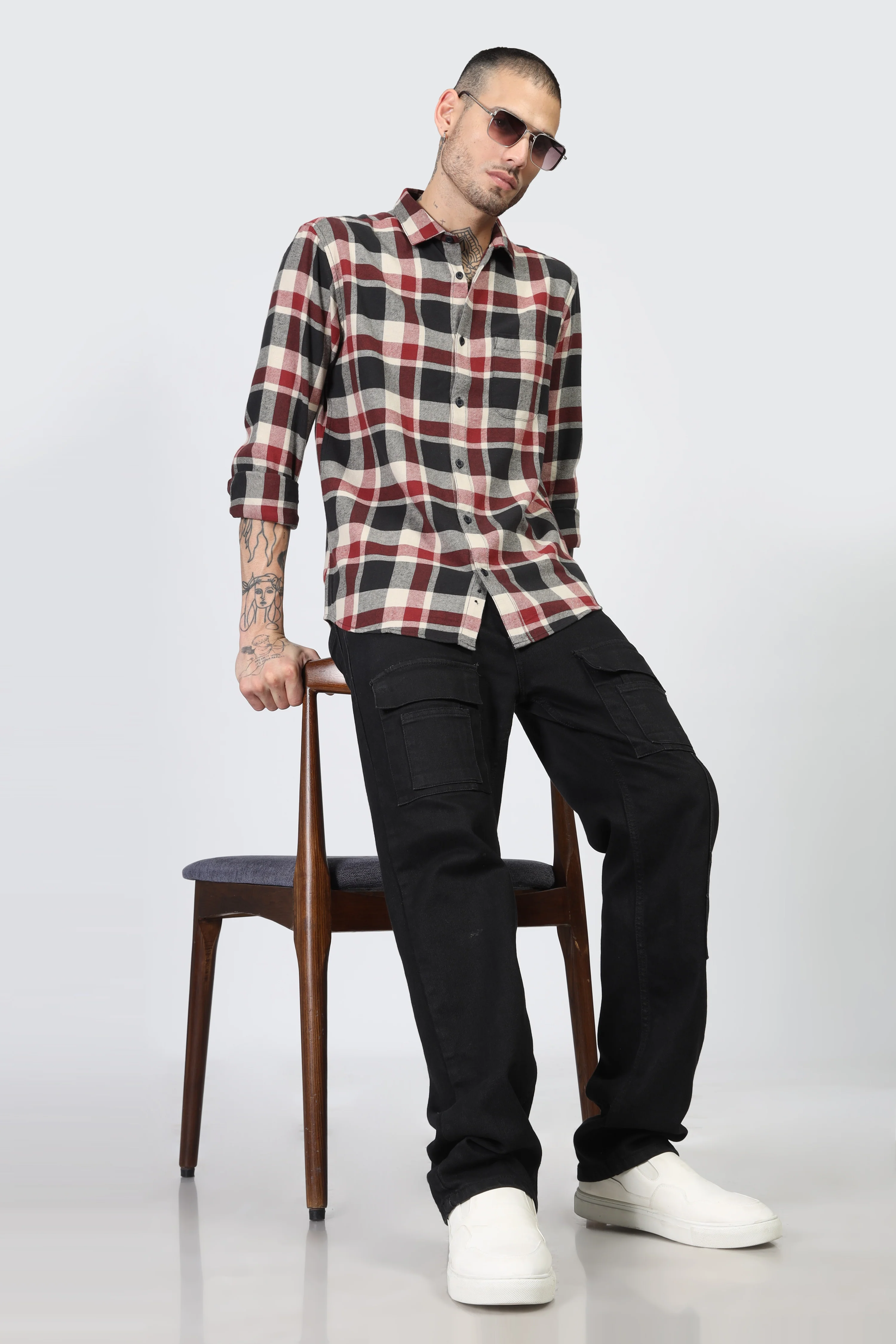 Uri Multi Flannel Checks Cotton Shirt - Image 5