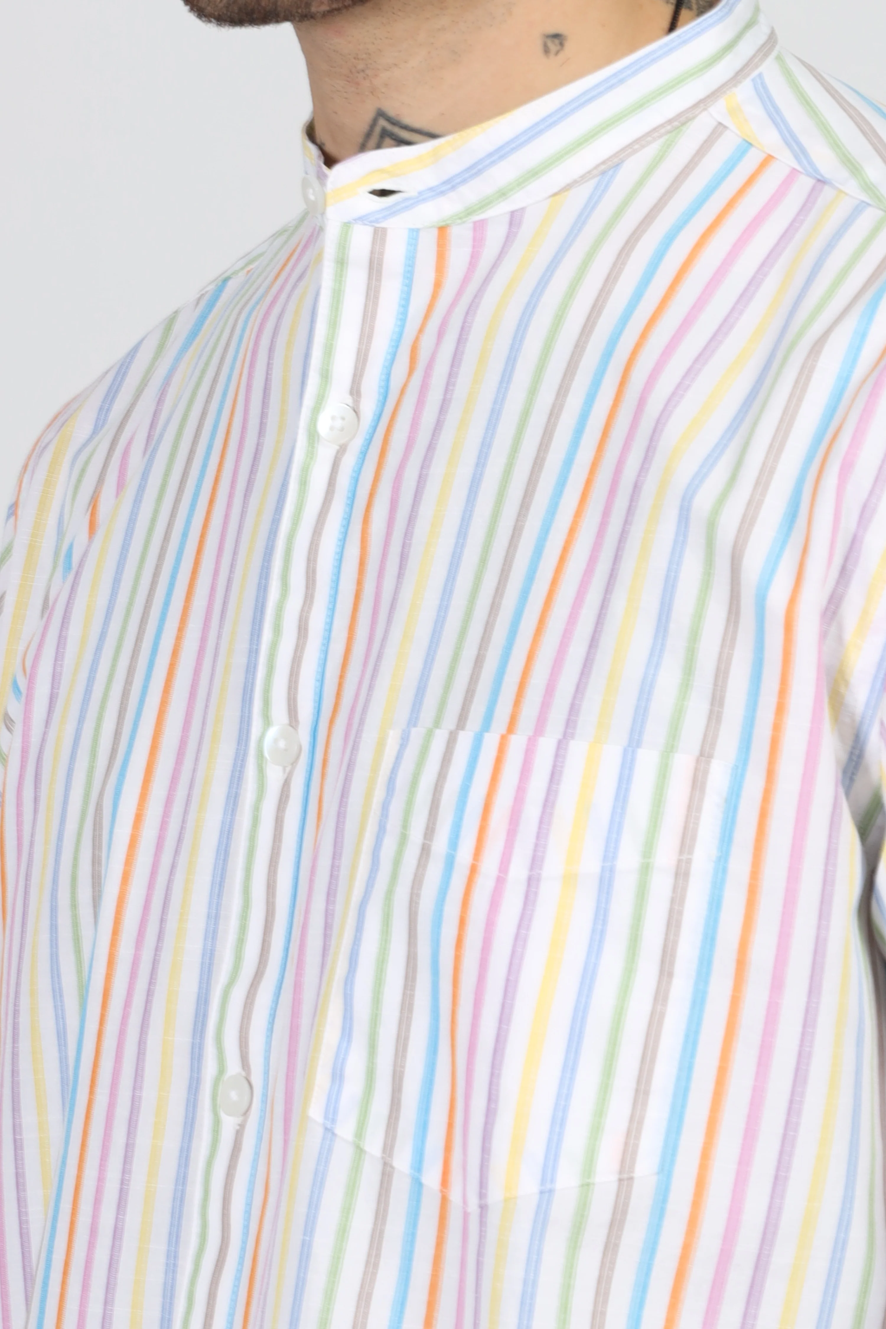 Uri Multicolor Rainbow Stripe Shirt - Image 8
