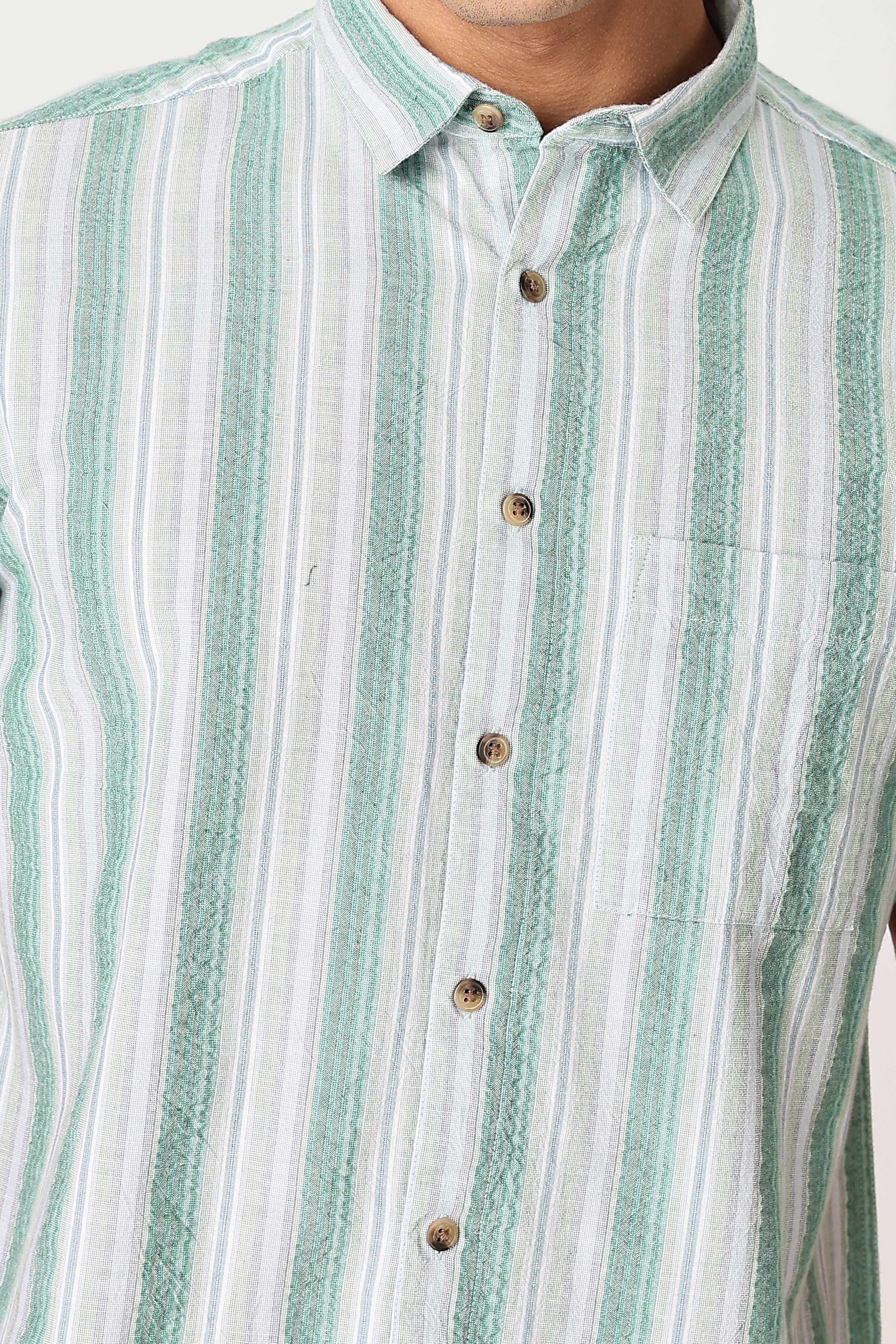 Uri Multicolor Seersucker Striped Shirt - Image 7