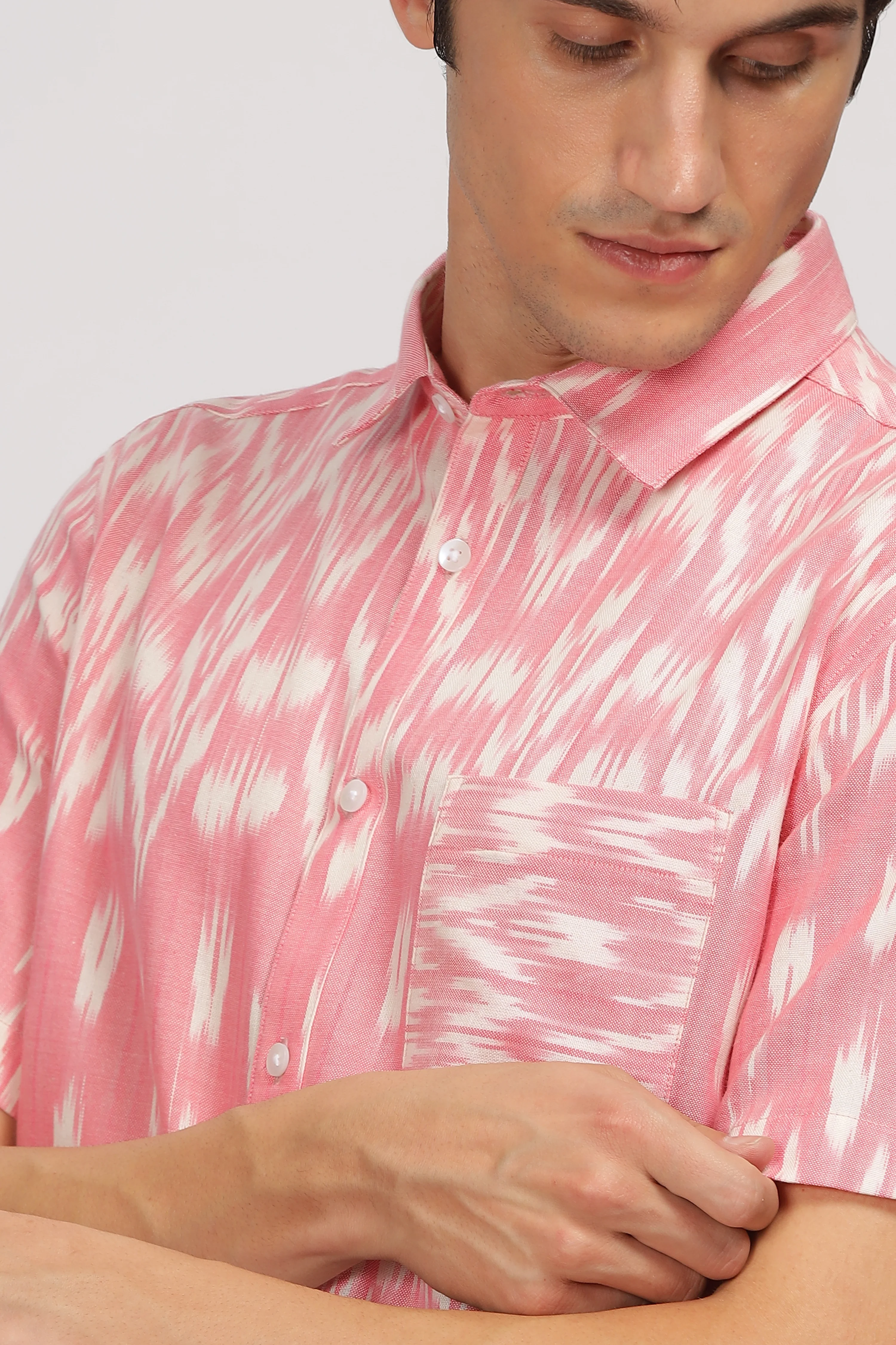 Uri Pink Ikat Regular Fit Casual Shirt - Image 6