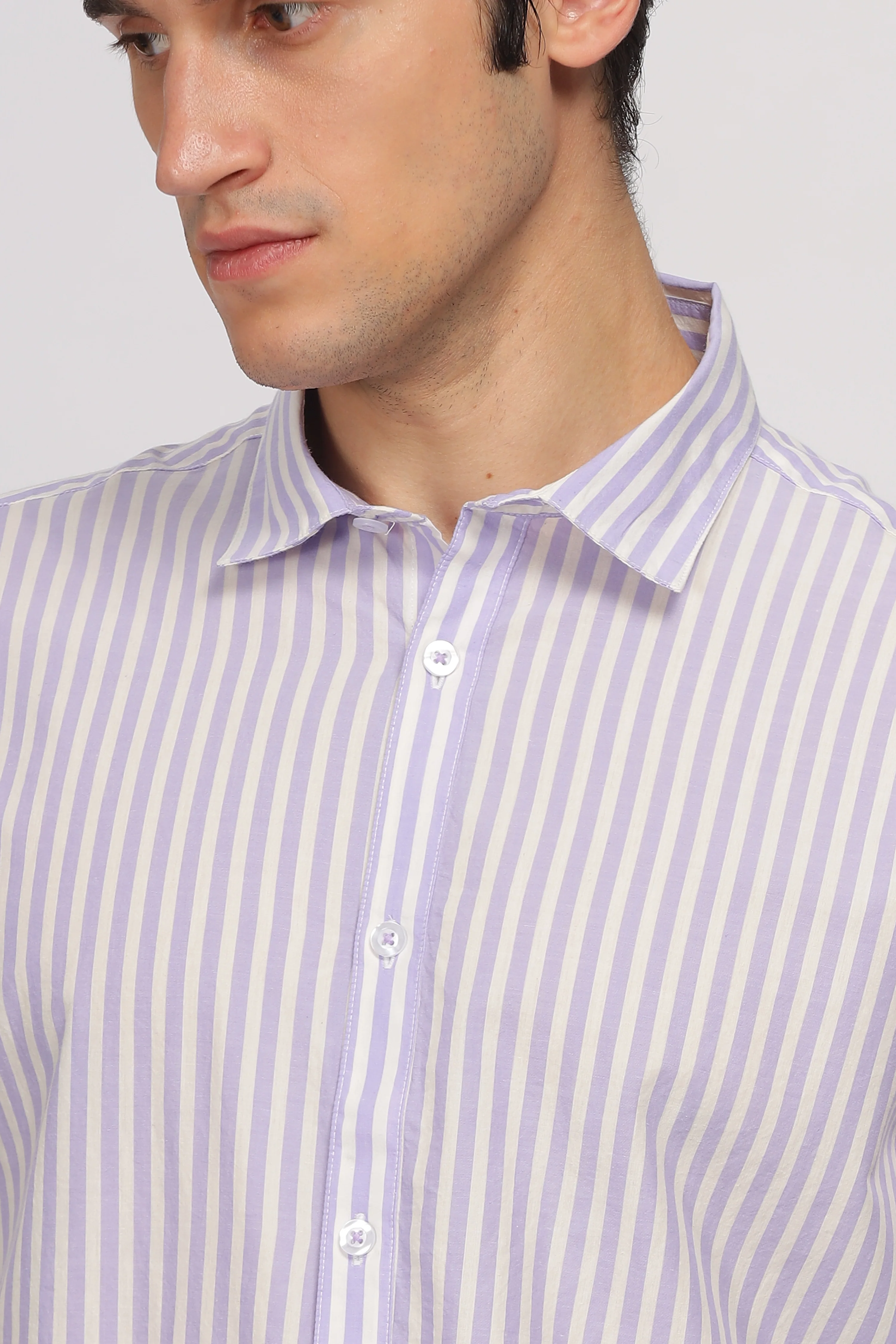 Uri Purple Stripe Full Sleeve Shirt - Image 8