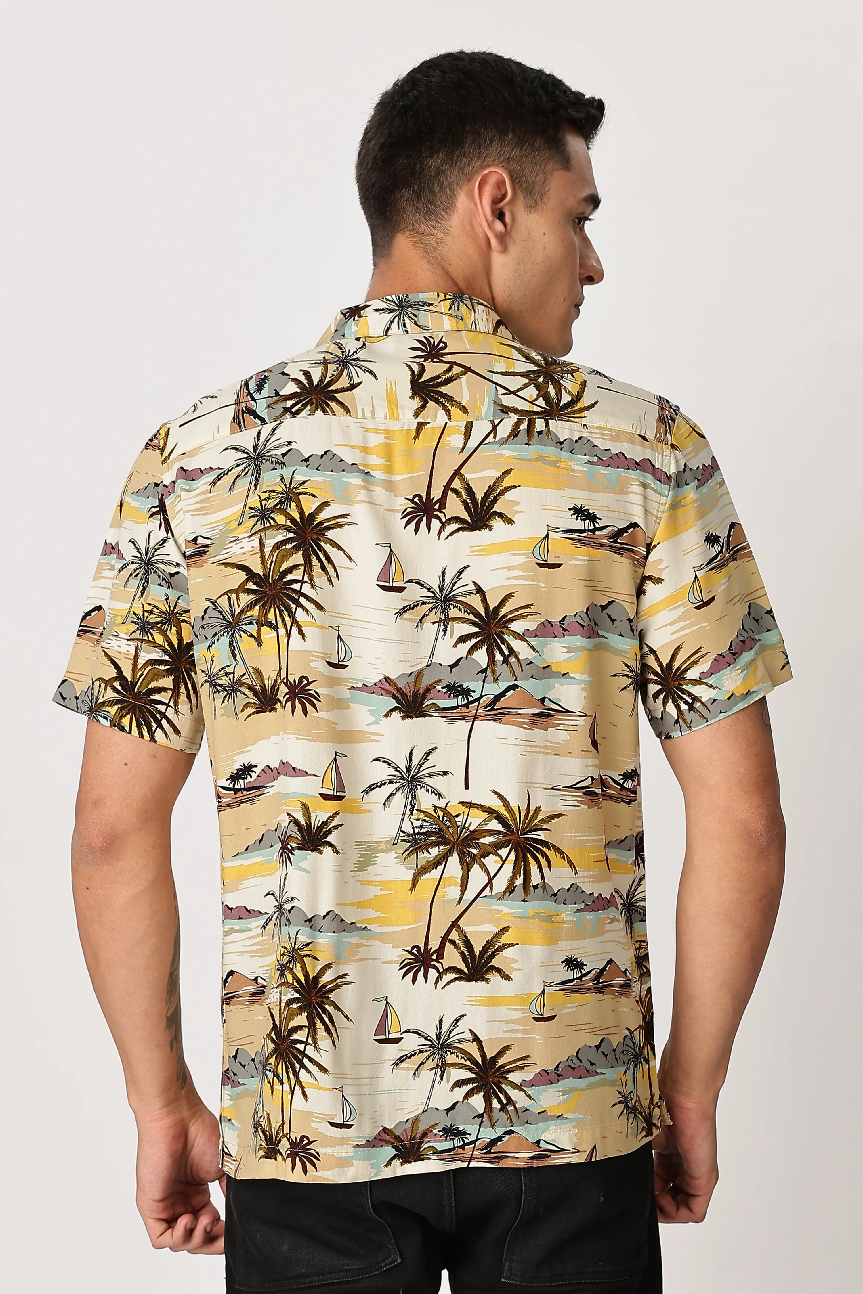 Uri Sunset Palm Print Shirt - Image 4