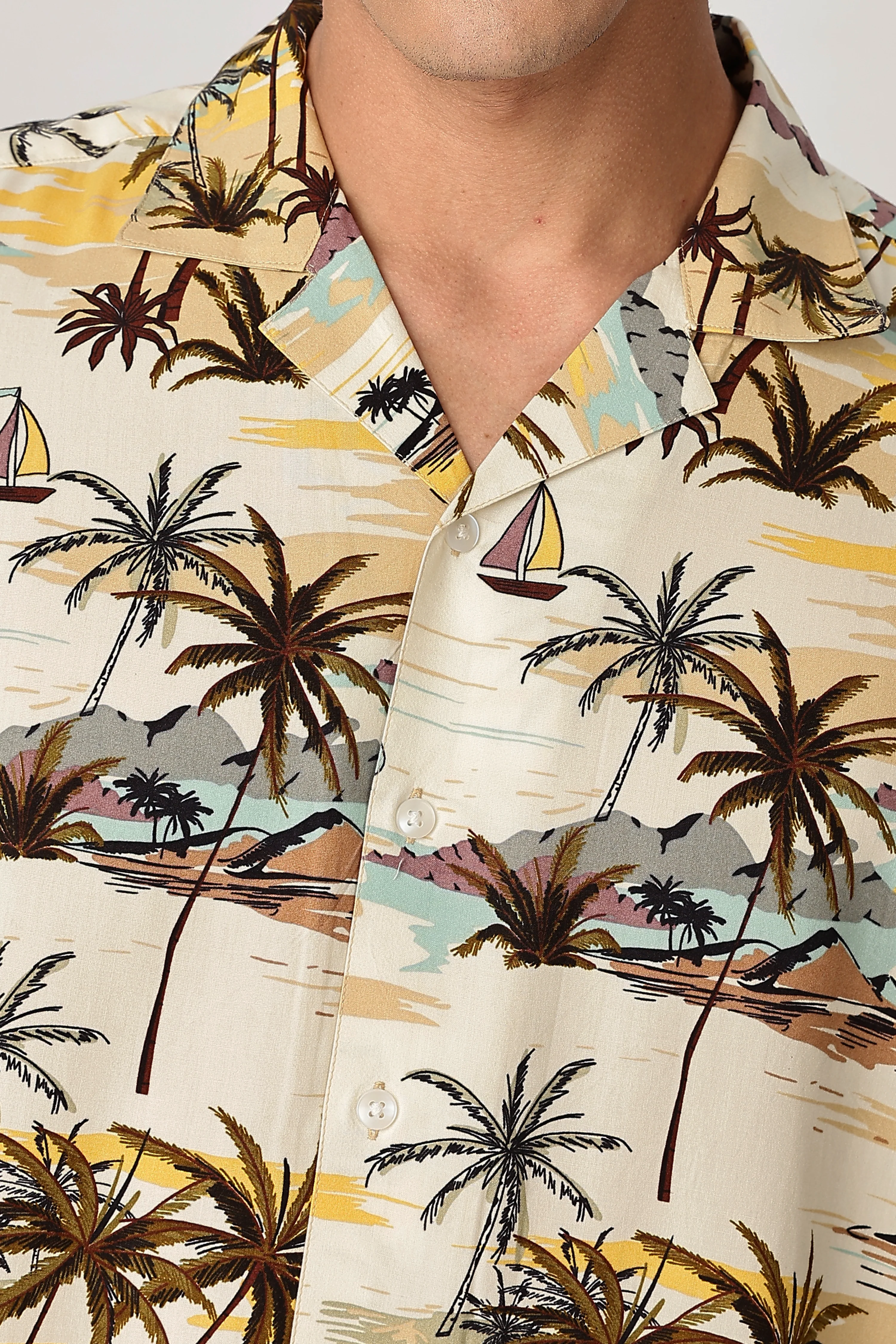 Uri Sunset Palm Print Shirt - Image 7